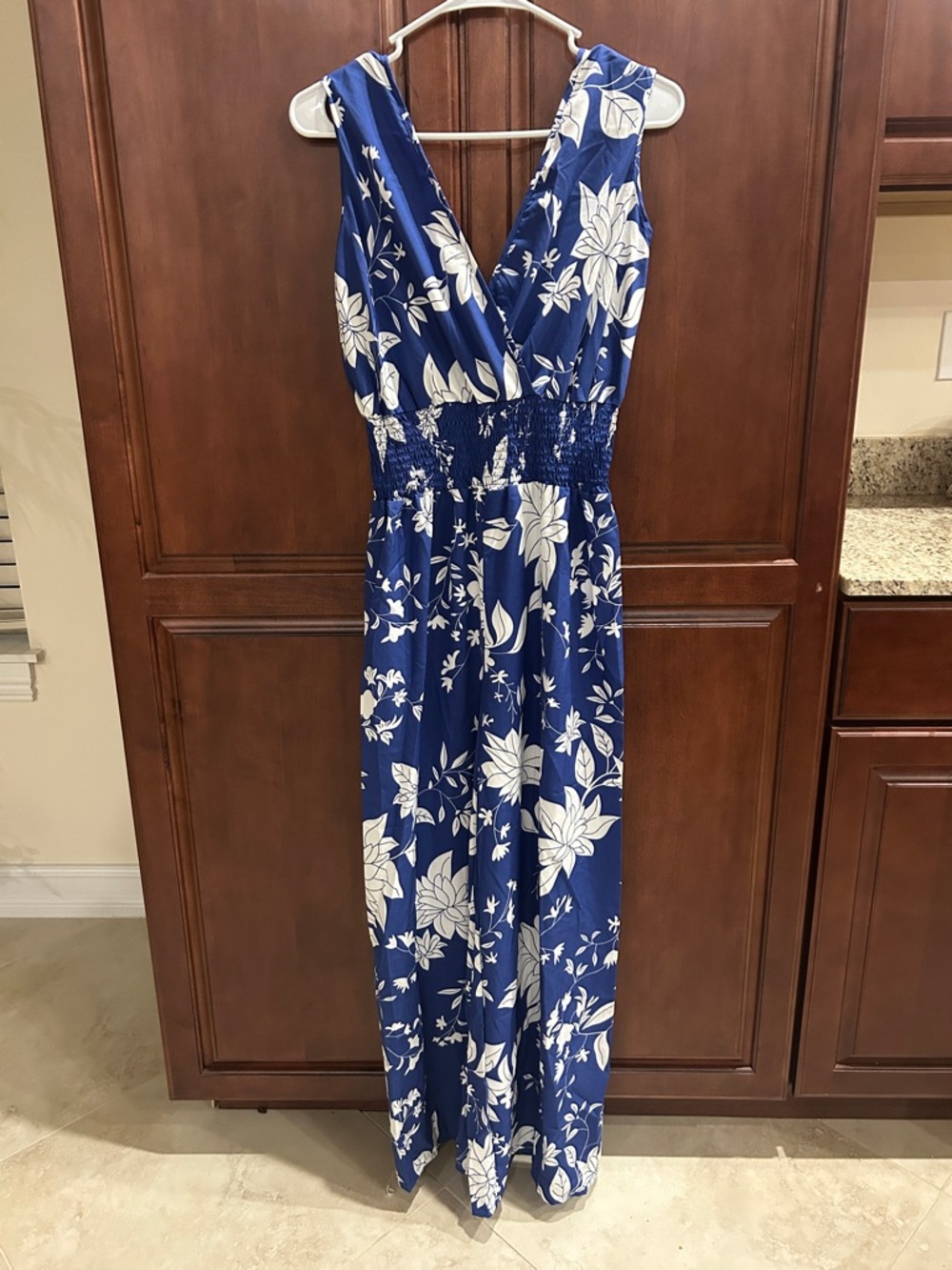 Royal Blue Floral Jumpsuit